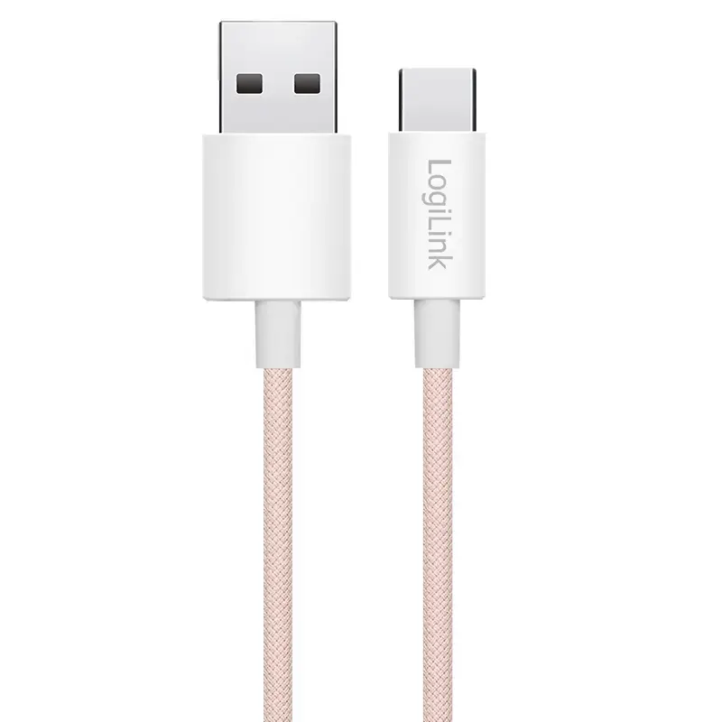 LogiLink USB 2.0 Typ-C Kabel C/M auf A/M 60W pink 1,5 m