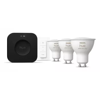 Philips Hue White and Colour Ambience Starterkit: 3 GU10-Leuchtmittel + Dimmschalter + Bridge Pro
