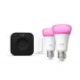 Philips Hue White and colour ambience Starterkit: 2 E27 Smart-Lampen + Dimmschalter + Bridge Pro