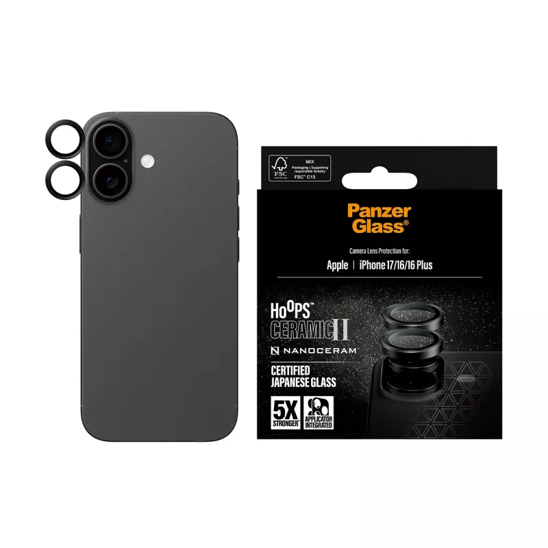 Kameraschutz PanzerGlass Hoops Keramik II für iPhone 17 16 16 Plus kratzfest stoßfest