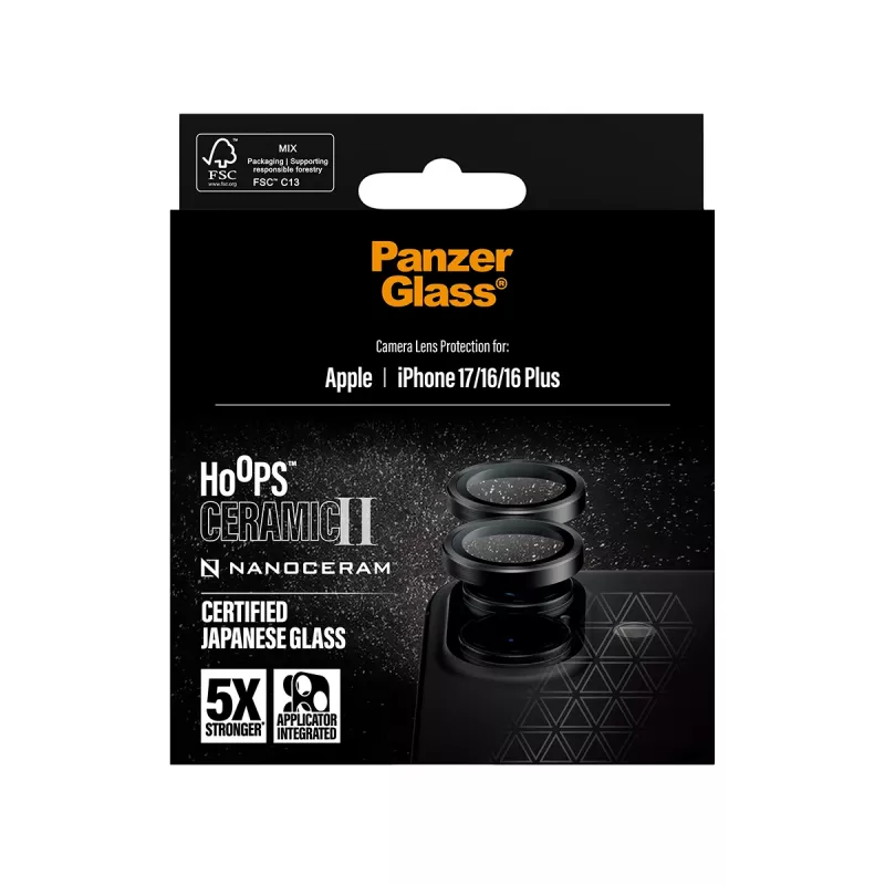 Kameraschutz PanzerGlass Hoops Keramik II für iPhone 17 16 16 Plus kratzfest stoßfest
