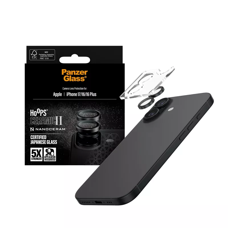 Kameraschutz PanzerGlass Hoops Keramik II für iPhone 17 16 16 Plus kratzfest stoßfest
