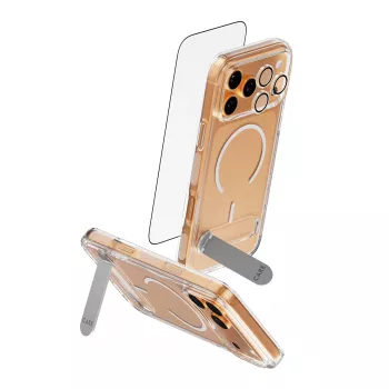 Bildschirmschutz- und Hüllen-Bundle PanzerGlass CARE 3-in-1 Feature Kick für iPhone 17 Pro Max — gehärtetes Glas, PET, Silikon, transparent
