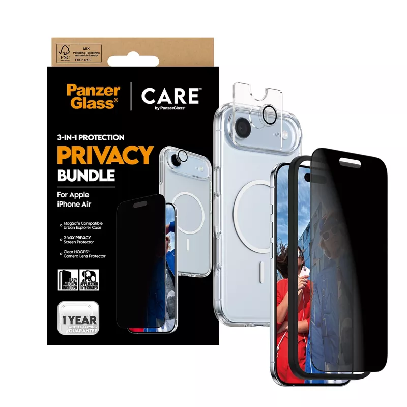 Schutzhülle PanzerGlass CARE für iPhone 17 Air — Privacy 3-in-1
