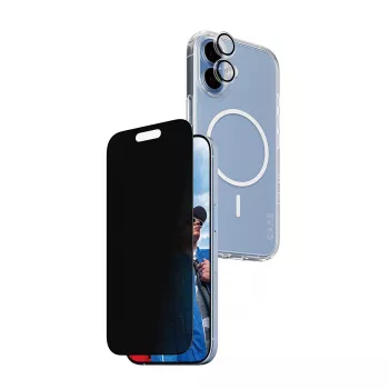 Schutzhülle PanzerGlass Case CARE für iPhone 17 mit Sichtschutz, 3-in-1-Funktionalität