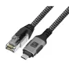 Netzwerkkabel TECHLY USB-C auf Gigabit Ethernet RJ45, Cat6, 3 m, USB 3.2 Gen 1, F/UTP, schwarz