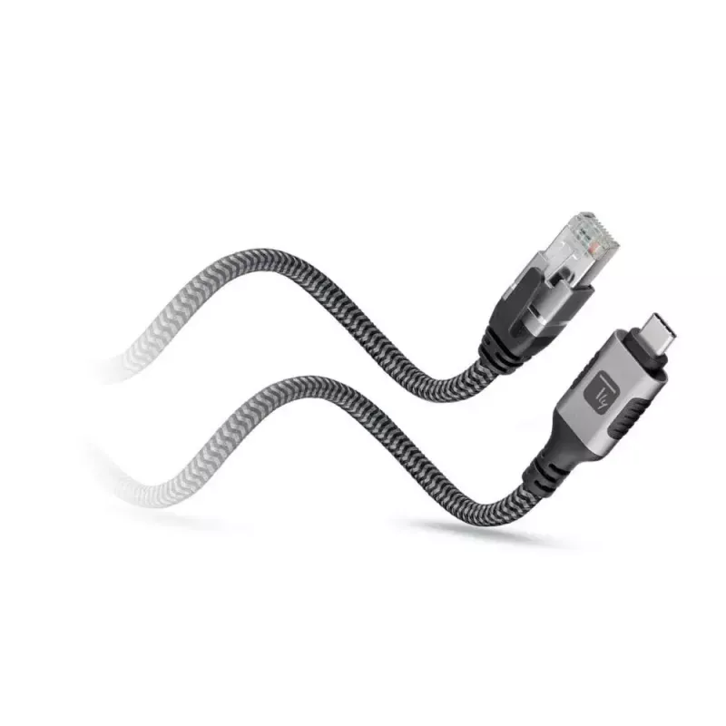 Netzwerkkabel TECHLY USB-C auf Gigabit Ethernet RJ45, Cat6, 3 m, USB 3.2 Gen 1, F/UTP, schwarz