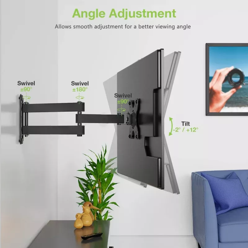 Techly Wandhalterung für LCD LED 33-76,2 cm (13-30 Zoll) neigbar 2 Gelenke Schwarz ICA-LCD 923B
