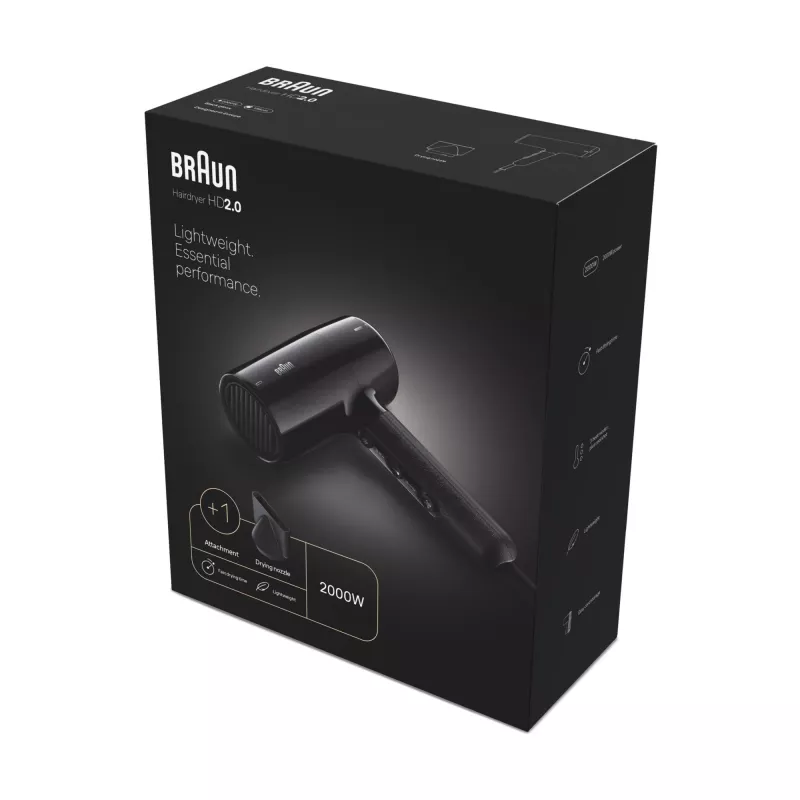 Haartrockner Braun HD2.0 2000W Schwarz 1,95 m Kabel