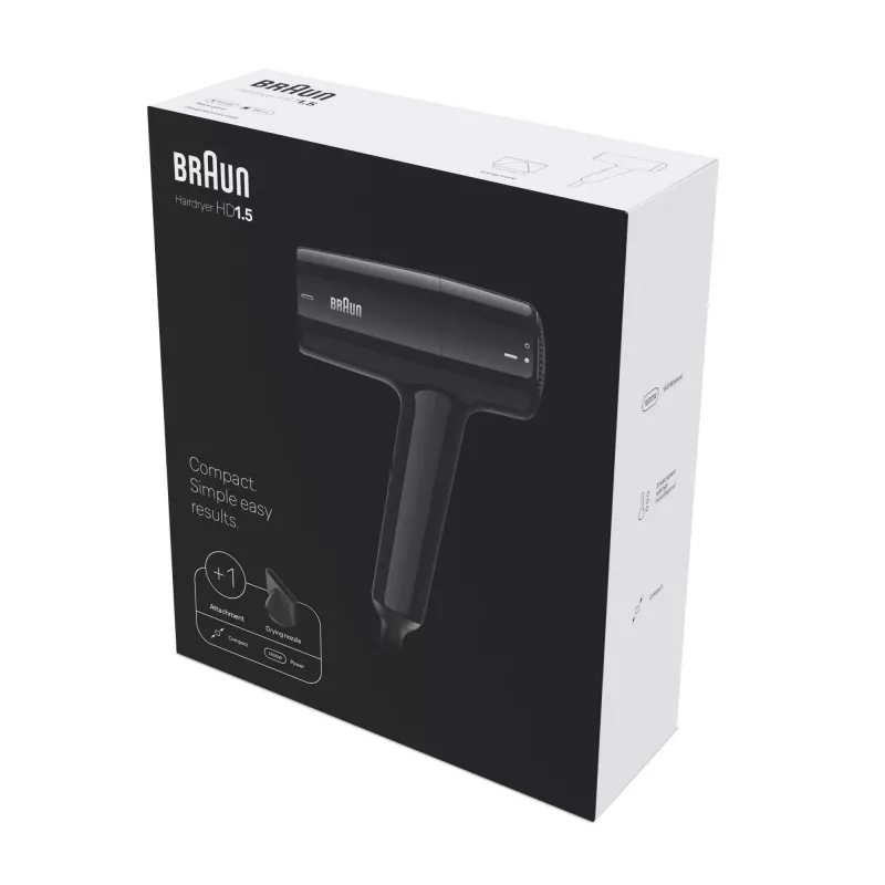 Haartrockner BRAUN BRHD150E 1500W kompaktes Design, 1500 W, klappbarer Griff
