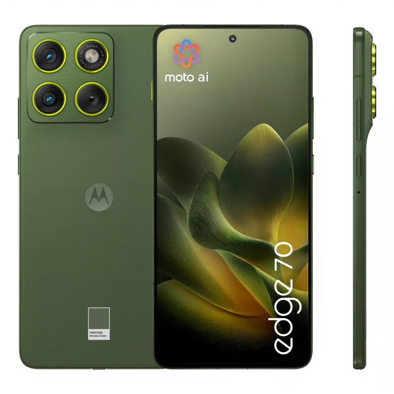 Smartphone Motorola edge 70 — 6,7 Zoll P-OLED, Snapdragon 7 Gen 4, 12 GB RAM, 512 GB, Dual SIM, 4800 mAh, Grün, IP68/IP69
