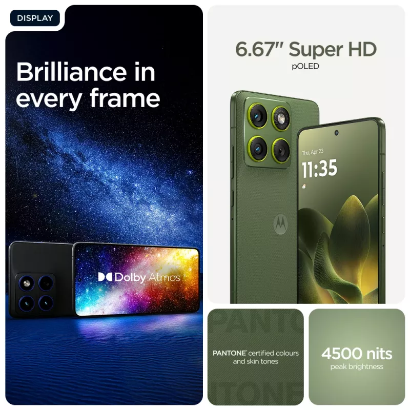 Smartphone Motorola edge 70 — 6,7 Zoll P-OLED, Snapdragon 7 Gen 4, 12 GB RAM, 512 GB, Dual SIM, 4800 mAh, Grün, IP68/IP69
