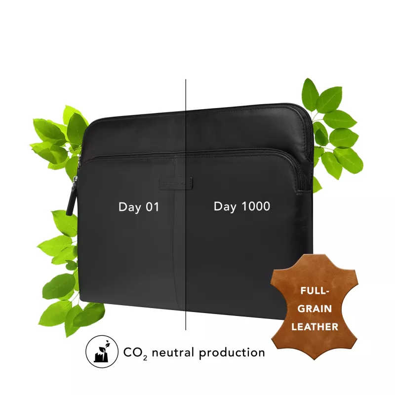 Sleeve case d bramante dbramante1928 Skagen Pro+ für MacBook Pro 14 Zoll / bis zu 14 Zoll – Schwarz, 35,6 cm, 1 Vordertasche