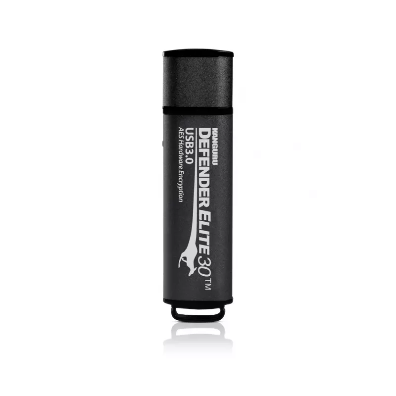 Kanguru Defender Elite30™ USB 3.0 64 GB | Sicherer USB-Stick | FIPS 197 zertifiziert, 256-Bit AES-Hardwareverschlüsselung (XTS-Modus) | TAA-konform |