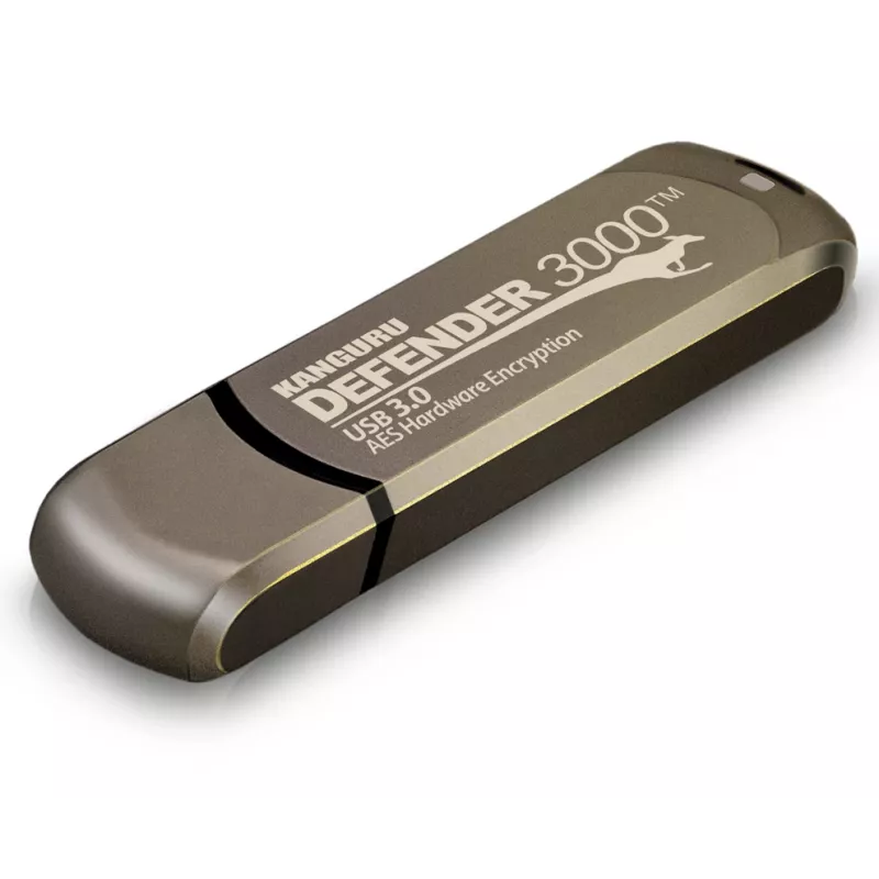 Kanguru Defender 3000™ SuperSpeed USB 3.0 64 GB| Sicherer USB-Stick | FIPS 140-3 Level 3 in Vorbereitung, FIPS 140-2 Level 3 zertifiziert | AES-XTS 256-Bit-Hardwareverschlüsselung | TAA-konform |