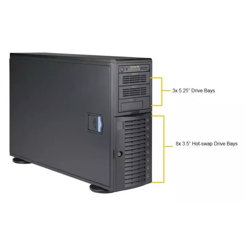 Computergehäuse Supermicro SuperWorkstation 7049A-T Rack 4U Schwarz