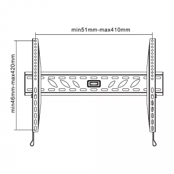 InLine Wandhalterung für TFT / LED / Plasma 81–140 cm, 32 Zoll–55 Zoll, max. 50 kg