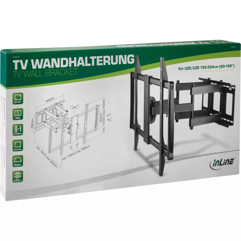 TV-Wandhalterung InLine 23111A für TFT LCD LED Plasma 60-100 Zoll