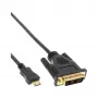 InLine Mini-HDMI zu DVI Kabel, HDMI C Stecker auf DVI 18+1 Stecker, vergoldet, 2m