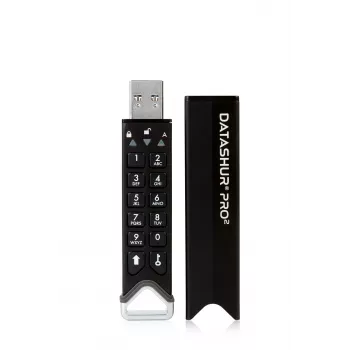 iStorage datAshur PRO2 64 GB | Sicherer USB-Stick | FIPS 140-2 Level 3 zertifiziert | AES-XTS 256-Bit Hardware-Verschlüsselung | Passwortgeschützt | Staub-/Wassergeschützt |