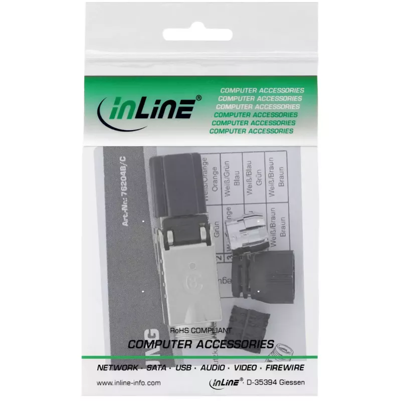 InLine RJ45-Stecker Kat.8.1 2000MHz, feldkonfektionierbar, geschirmt, mit Schraubkappe