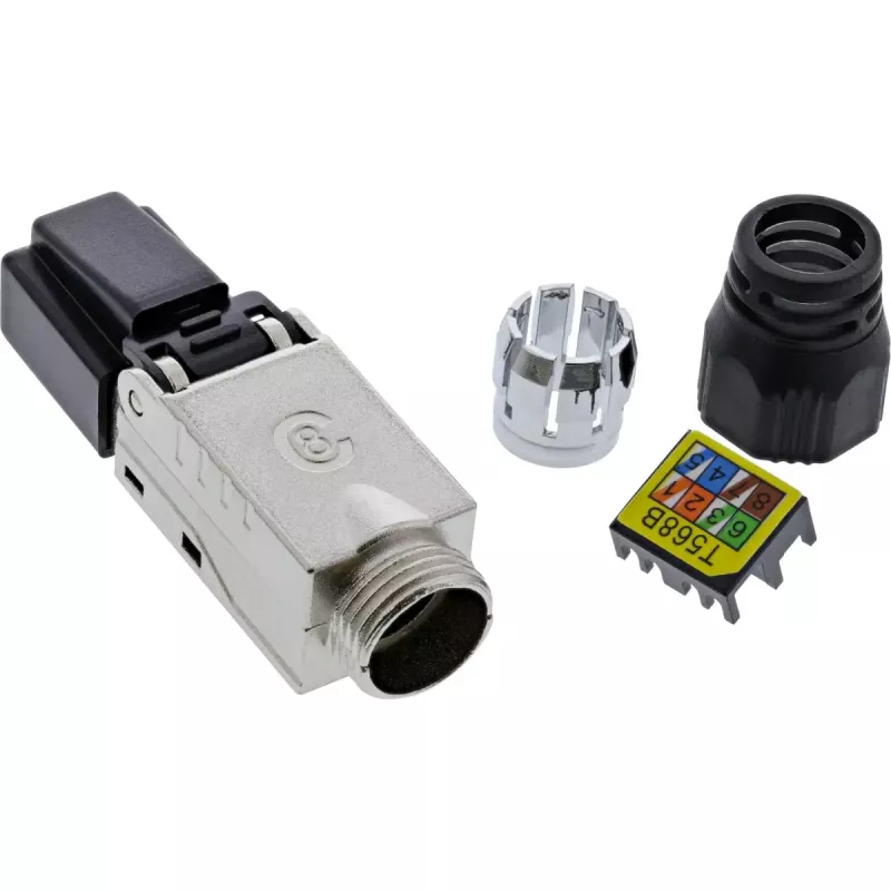 InLine RJ45-Stecker Kat.8.1 2000MHz, feldkonfektionierbar, geschirmt, mit Schraubkappe
