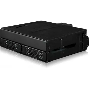 U.2 zu SlimSAS NVMe-Adaptergehäuse, icy dock ToughArmor MB105VP-B, PCIe 4.0, unterstützt 2x 2,5-Zoll-Laufwerke, 1x 5,25-Zoll-Schacht