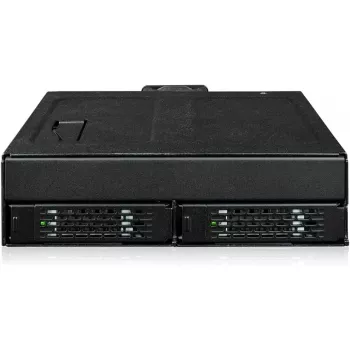 U.2 zu SlimSAS NVMe-Adaptergehäuse, icy dock ToughArmor MB105VP-B, PCIe 4.0, unterstützt 2x 2,5-Zoll-Laufwerke, 1x 5,25-Zoll-Schacht