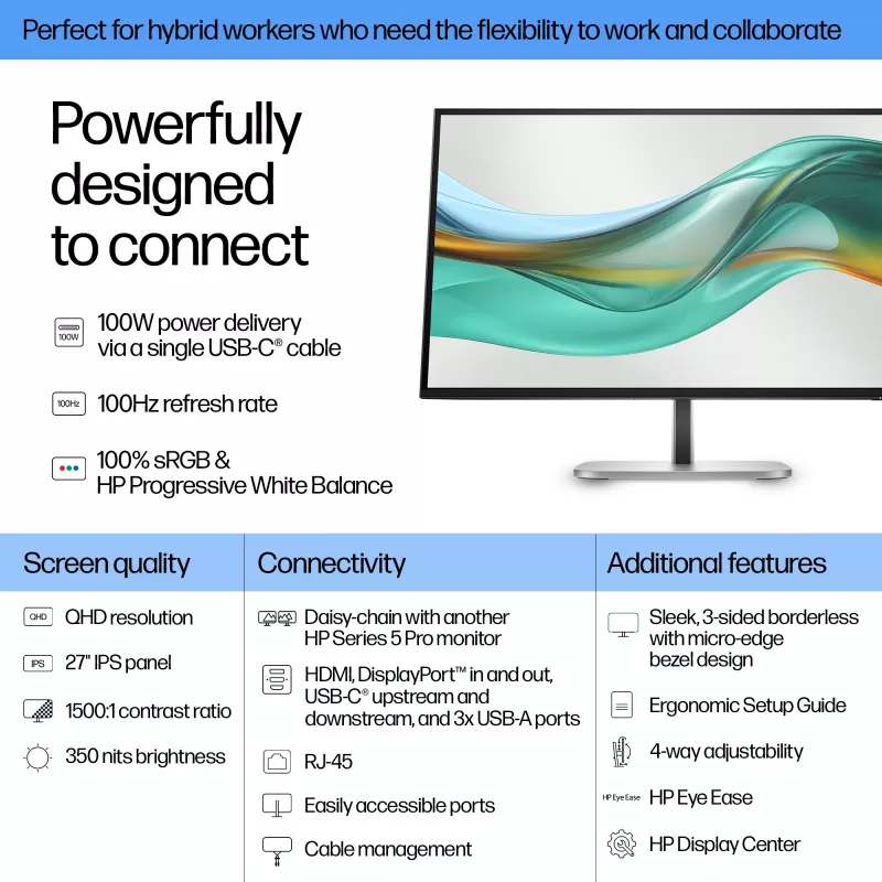 HP Series 5 Pro 27 Zoll QHD USB-C Monitor - 527pu
