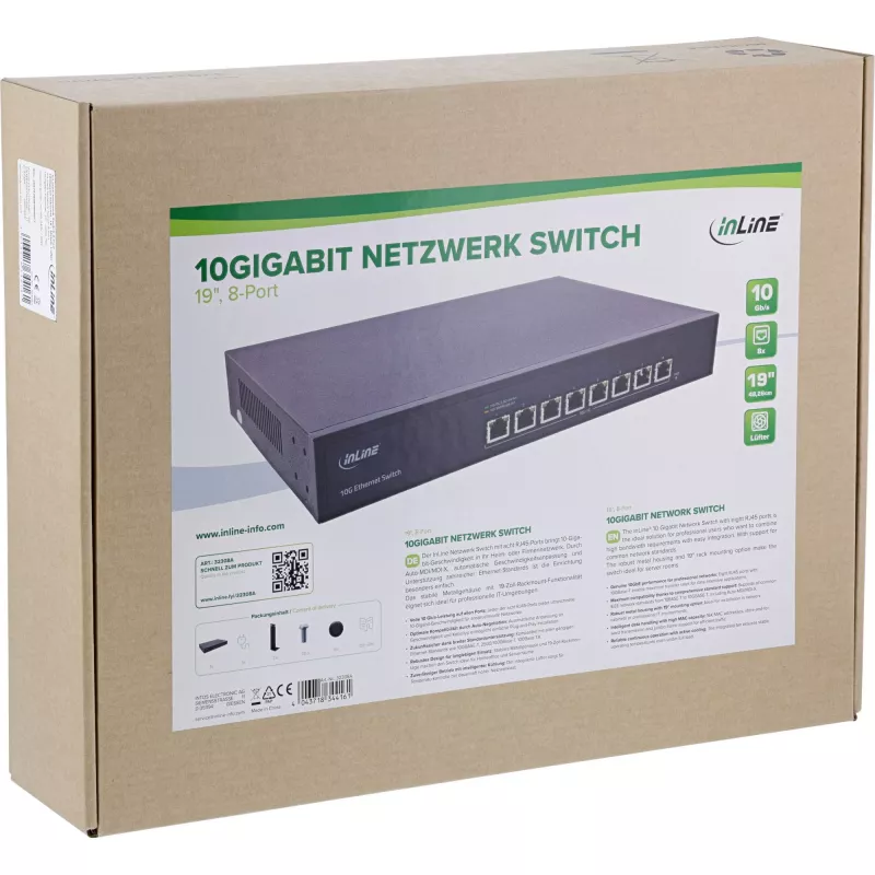 InLine 32308A Netzwerk-Switch Unmanaged 10G Ethernet (100/1000/10000) Schwarz