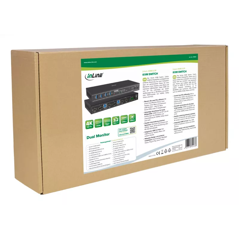 InLine 57885G KVM-Switch Rackmontage Schwarz