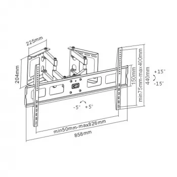 InLine Eck-Wandhalterung für TFT / LED / Plasma 37 Zoll bis 63 Zoll bis 60 kg
