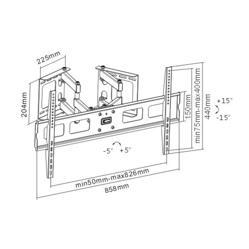 InLine Eck-Wandhalterung für TFT / LED / Plasma 37 Zoll bis 63 Zoll bis 60 kg