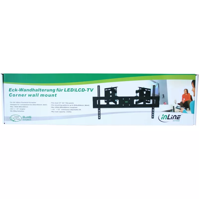 InLine Eck-Wandhalterung für TFT / LED / Plasma 37 Zoll bis 63 Zoll bis 60 kg
