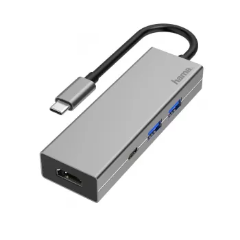 Hama 00200107 Laptop-Dock/Port-Replikator USB 3.2 Gen 1 (3.1 Gen 1) Typ-C Anthrazit, Grau