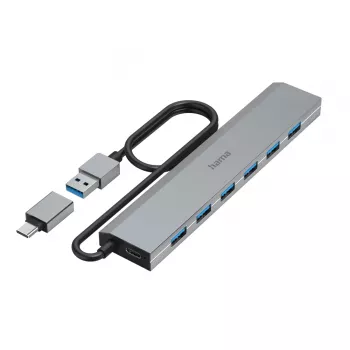 Hama 00200137 Schnittstellen-Hub USB 3.2 Gen 1 (3.1 Gen 1) Type-A + Type-C 5000 Mbit/s Anthrazit