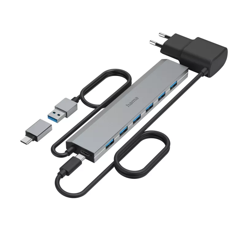 Hama 00200137 Schnittstellen-Hub USB 3.2 Gen 1 (3.1 Gen 1) Type-A + Type-C 5000 Mbit/s Anthrazit