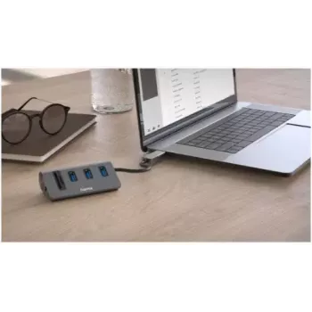 Hama 00200140 Laptop-Dockingstation/Port-Replikator USB 3.2 Gen 1 (3.1 Gen 1) Typ-A Anthrazit, Schwarz