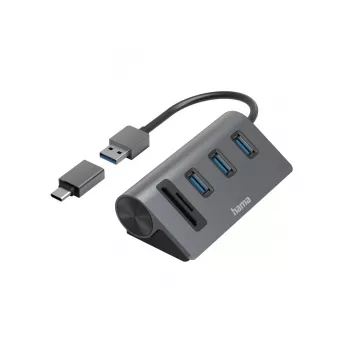 Hama 00200140 Laptop-Dockingstation/Port-Replikator USB 3.2 Gen 1 (3.1 Gen 1) Typ-A Anthrazit, Schwarz