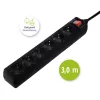 Hama 137265 Steckdosenleiste 3 m 6 AC-Ausgänge Innenbereich Schwarz