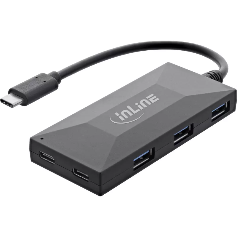 InLine USB 3.2 Gen.1 Hub, USB-C auf 2 Ports USB-C und 3 Ports USB-A, ohne Netzteil