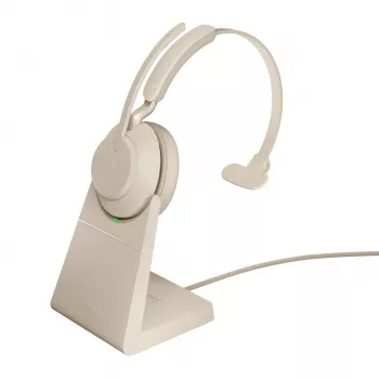Jabra Evolve2 65 USB-C UC Ladegerät-Ständer Mono - Beige, Kabellos, Büro/Callcenter, 20 - 20000 Hz, 99,2 g, Headset, Beige