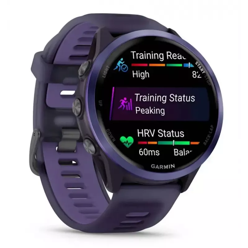 Smartwatch GARMIN Forerunner 570 47 mm — 1.4 Zoll AMOLED 454×454, Touchscreen, Wi‑Fi, GPS, 8 GB, Violett, 50 g