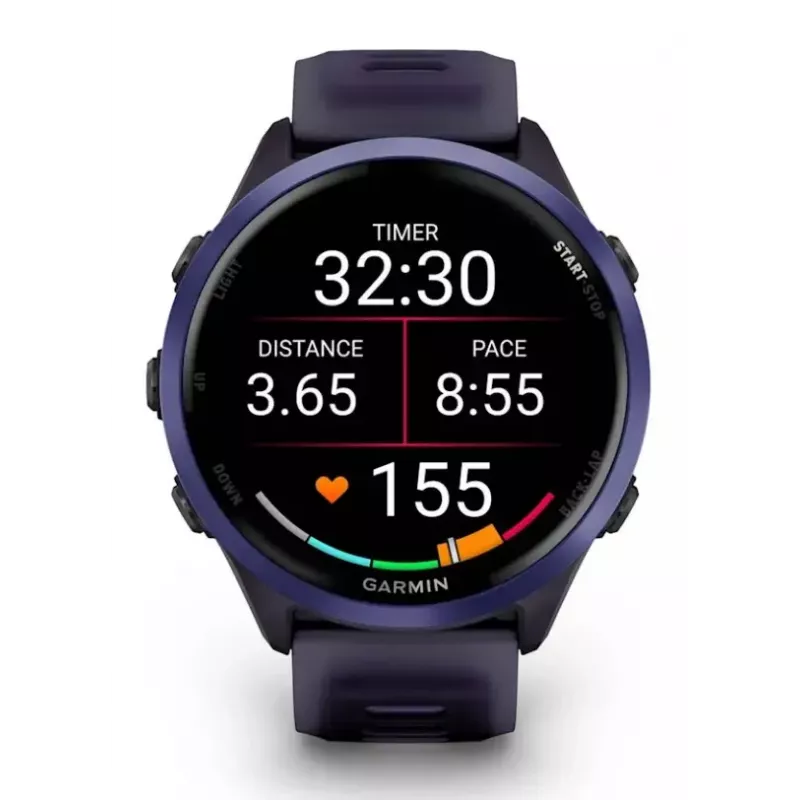 Smartwatch GARMIN Forerunner 570 47 mm — 1.4 Zoll AMOLED 454×454, Touchscreen, Wi‑Fi, GPS, 8 GB, Violett, 50 g