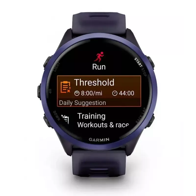 Smartwatch GARMIN Forerunner 570 47 mm — 1.4 Zoll AMOLED 454×454, Touchscreen, Wi‑Fi, GPS, 8 GB, Violett, 50 g