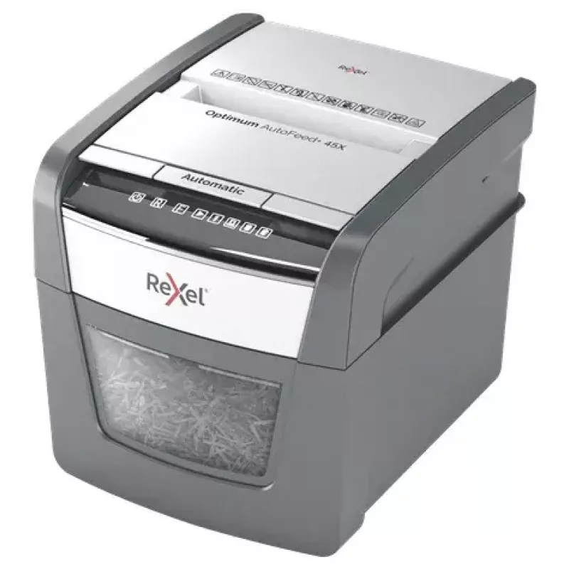 Rexel Optimum AutoFeed 45X Automatischer Partikelschnitt-Aktenvernichter P4