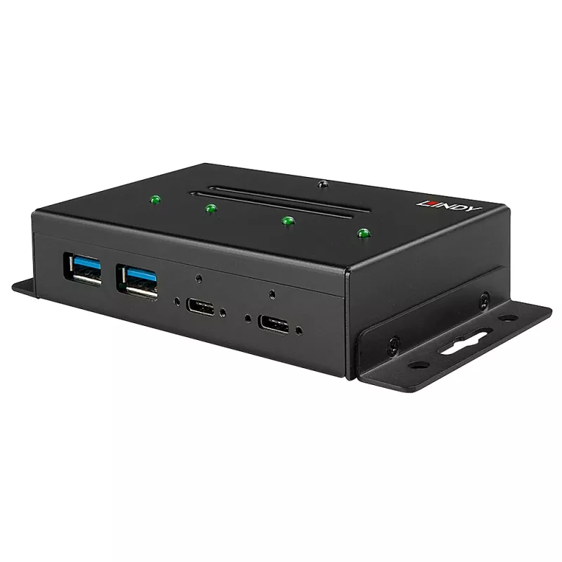 USB Hub Lindy 4 Port USB 3.2 Gen 2 Typ C Metall-Hub