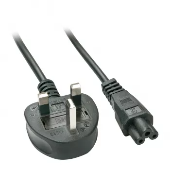 Lindy 2m UK 3-polig auf C5 Netzkabel, bleifrei