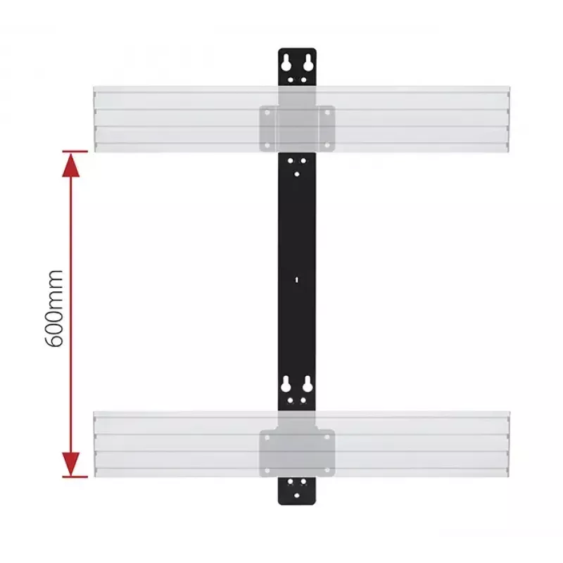 B-Tech SYSTEM X - Doppelschienen-Montagehalterung für BT8390 - 19 mm von der Wand