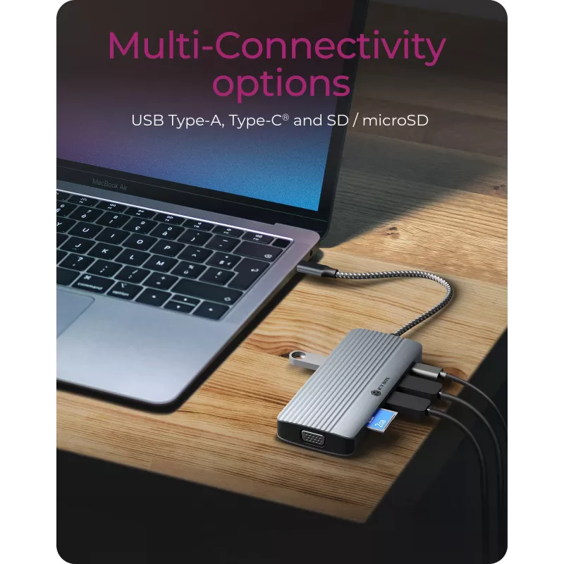 Dockingstation ICY BOX IB-DK4040a-CPD — 10-in-1 USB-C, HDMI 4K60Hz, VGA, 3×USB-A, Gigabit-LAN, PD 100W, SD/MicroSD, Aluminium